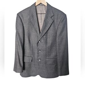 Oscar De La Renta Gray Houndstooth 38S Sports Coat/Blazer